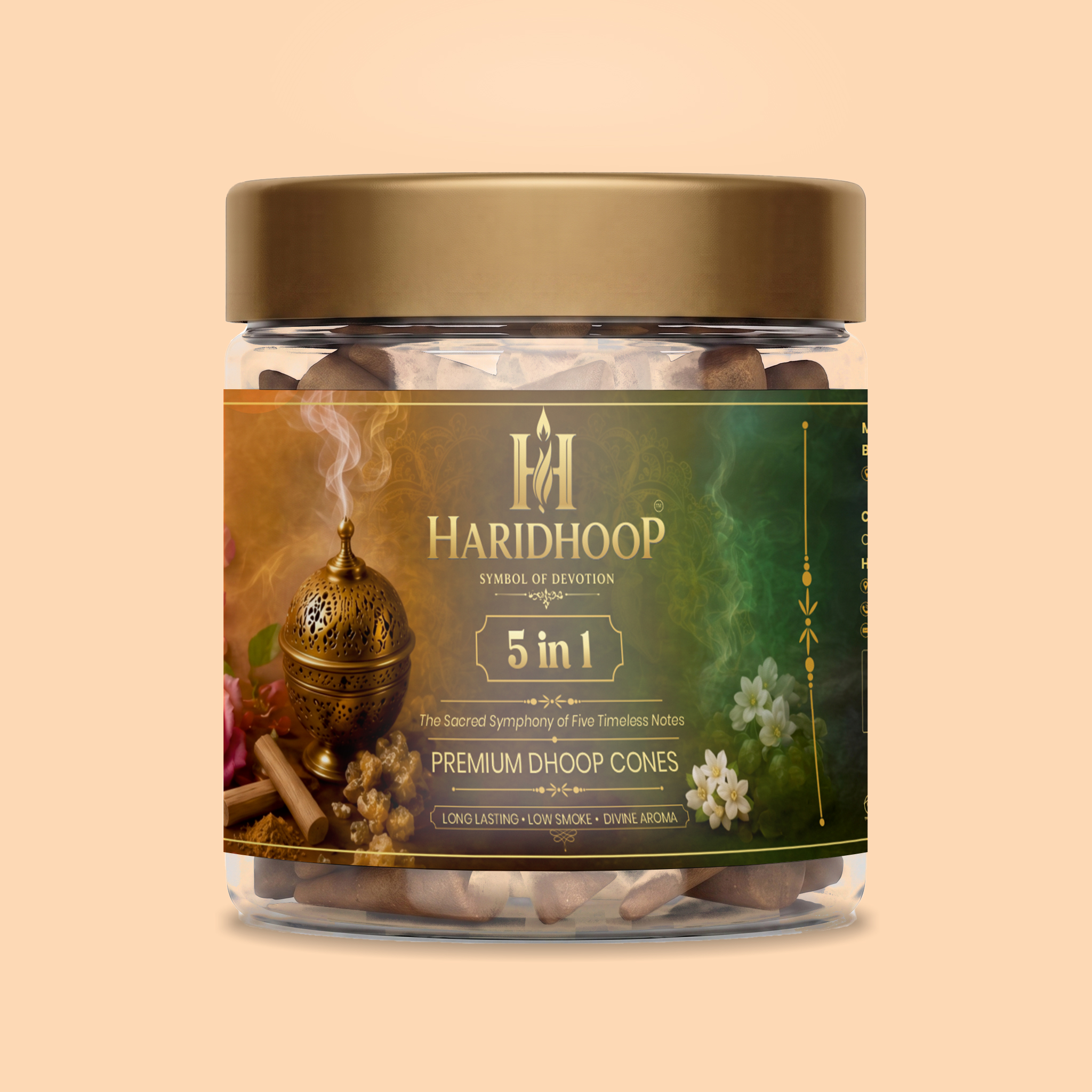 Haridhoop 5 in 1 Dhoop cones Jar (100g)