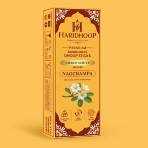 Haridhoop Nag Champa Bambooless Dhoop Sticks 100% Natural Charcoal Free Dhoop Sticks with Long Lasting Fragrance(10 sticks)