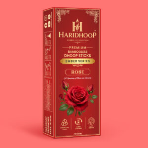 Haridhoop Rose Bambooless Dhoop Sticks 100% Natural Charcoal Free Dhoop Sticks with Long Lasting Fragrance(10 sticks)