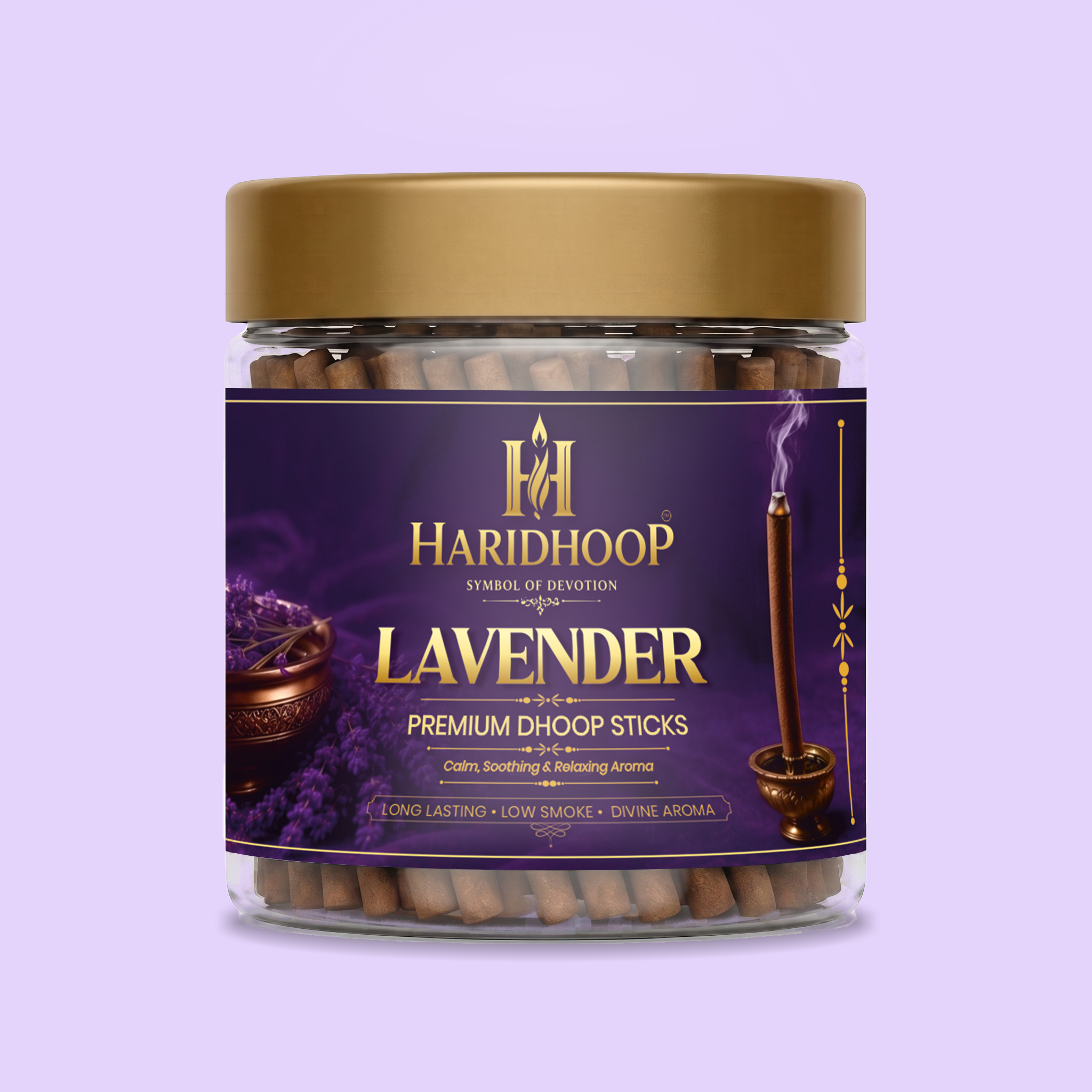 HARIDHOOP Lavender Dhoop Sticks Jar (100g)