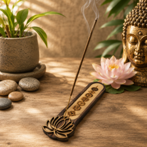 Wooden Lotus Incense Stick Holder