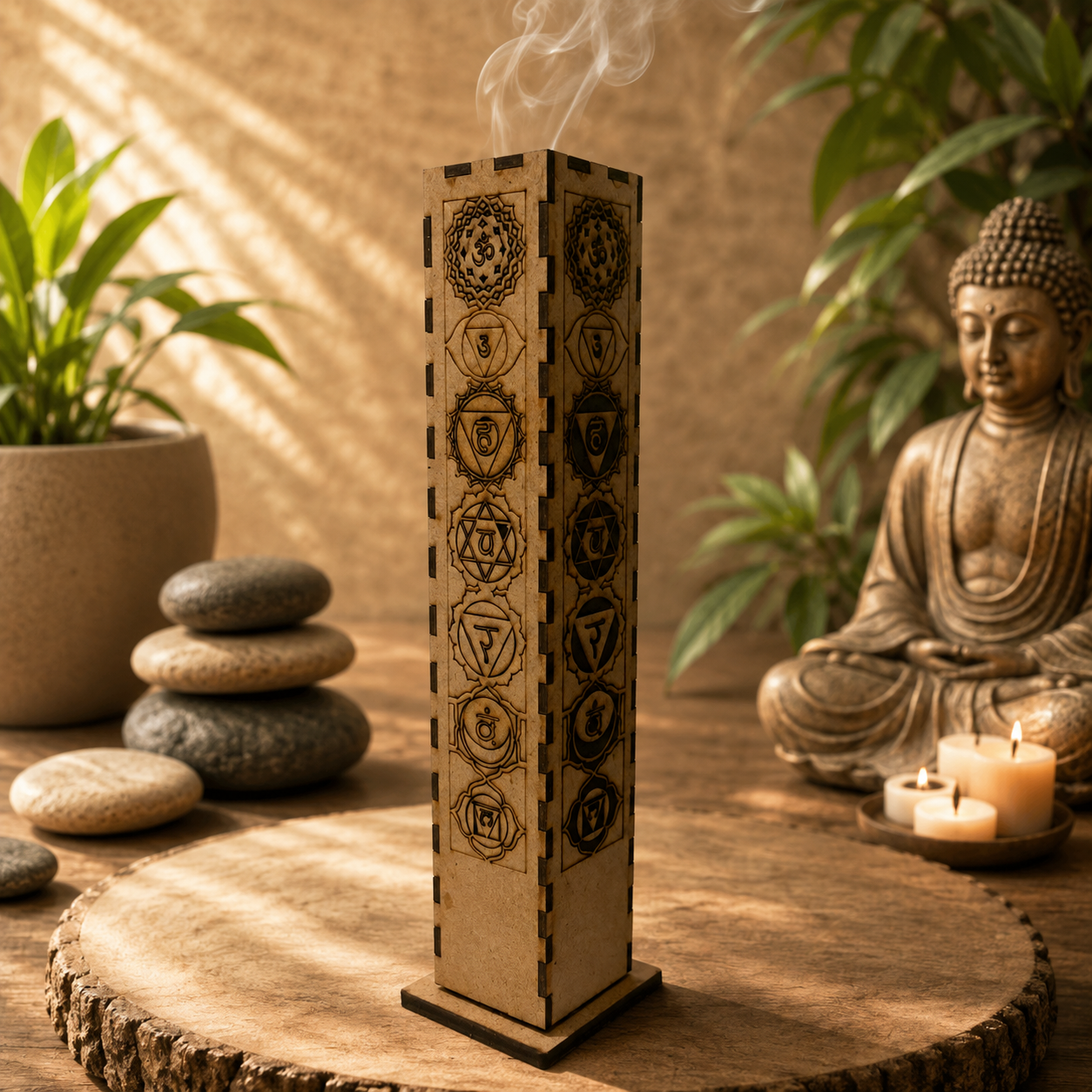 Wooden Tower Incense & Dhoop Holder